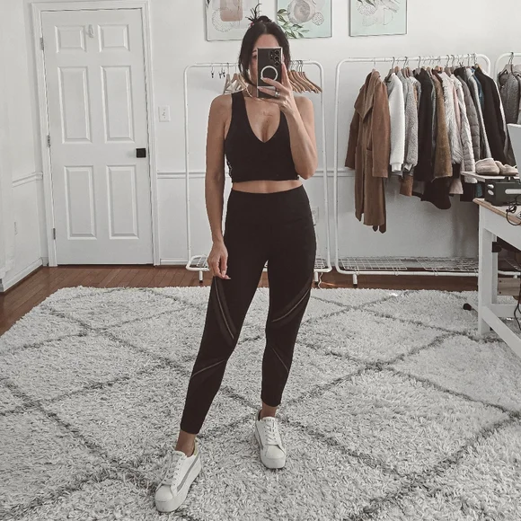 Lululemon Black Wunder Under Metta Mesh Leggings Size 6 - Picture 2 of 9